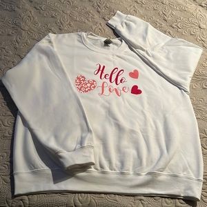 Valentine “Hello Love” Sweatshirt Size L